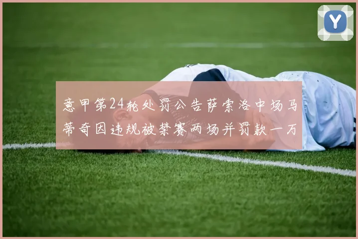 意甲第24轮处罚公告萨索洛中场马蒂奇因违规被禁赛两场并罚款一万欧元